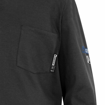 Oberon 100% FR/Arc-Rated 7 oz Cotton Interlock Henley Shirt, Long Sleeves, Navy, XL ZFI409-XL